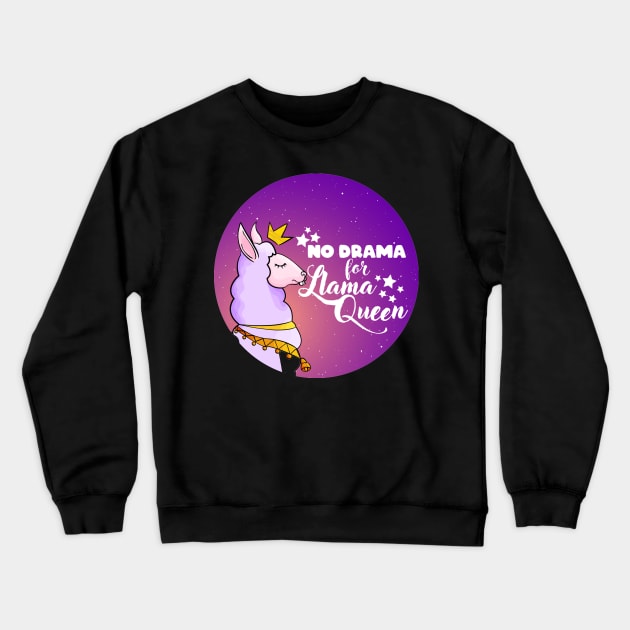 No Drama For Llama Funny Humor Cute Llama Quote Crewneck Sweatshirt by Squeak Art